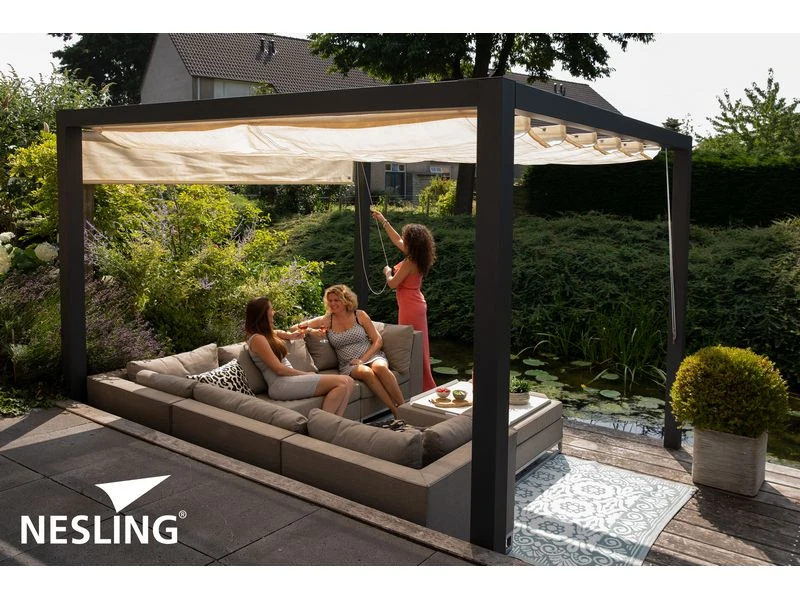 Nesling Aluminium Pergola Optiva Coolfit 319 X 319 Antraciet 5 Nesling Aluminium Pergola Optiva Coolfit 319 X 319 Antraciet - Afbeelding 3