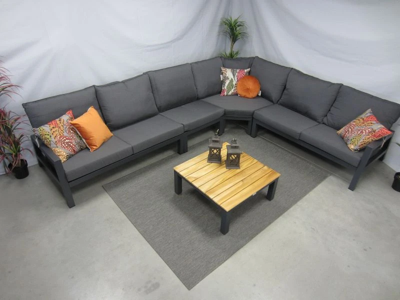 Te Velde Tuinmeubelen Jackson Aluminium Hoek-lounge Set 5 Delig 5 Te Velde Tuinmeubelen Jackson Aluminium Hoek-lounge Set 5 Delig - Afbeelding 3