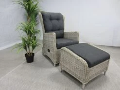 Te Velde Tuinmeubelen Bombay Verstelbare Tuin-loungestoel -Optimaal Tuinmeubelen Winkel 45 5 te velde tuinmeubelen bombay lounge stoel met voetenbank