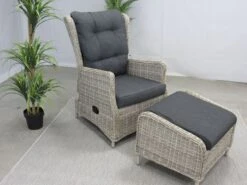 Te Velde Tuinmeubelen Bombay Verstelbare Tuin-loungestoel -Optimaal Tuinmeubelen Winkel 45 6 te velde tuinmeubelen bombay lounge stoel met voetenbank