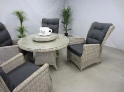 Te Velde Tuinmeubelen Tuinset Bombay Met Ronde Tafel + Lazy Susan -Optimaal Tuinmeubelen Winkel 48 9 te velde tuinmeubelen tuinset bombay met ronde tafel lazy susan bombaydiningset