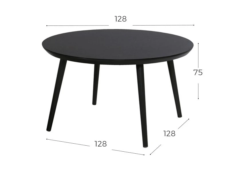 Hartman Sophie Studio Hpl Tuintafel Rond 128 Zwart 4 Hartman Sophie Studio Hpl Tuintafel Rond 128 Zwart - Afbeelding 2
