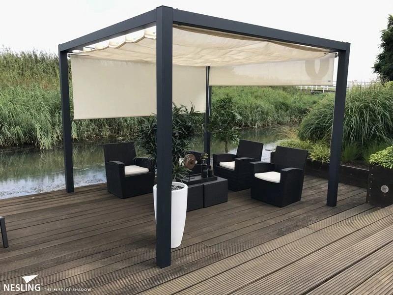 Nesling Pergola Aluminium Vrijstaand 3,19 X 3,19 Mtr. 3 Nesling Pergola Aluminium Vrijstaand 3,19 X 3,19 Mtr.