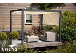 Nesling Aluminium Pergola Optiva Coolfit 402 X 402 Sand 9 Nesling Aluminium Pergola Optiva Coolfit 402 X 402 Sand -Optimaal Tuinmeubelen Winkel 8 1 nesling aluminium pergola optiva coolfit 402 x 402 sand sfeer n760 501 373