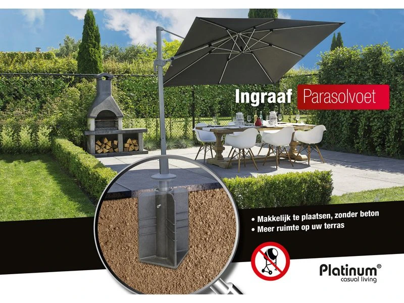 Platinum Parasolvoet Ingraafbaar 7 Platinum Parasolvoet Ingraafbaar - Afbeelding 5