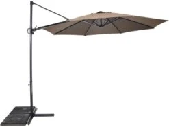 Lesli Zweef Parasol Gemini De Luxe 3 Mtr -Optimaal Tuinmeubelen Winkel lesli zweefparasol gemini de luxe 3 meter taupe 53044